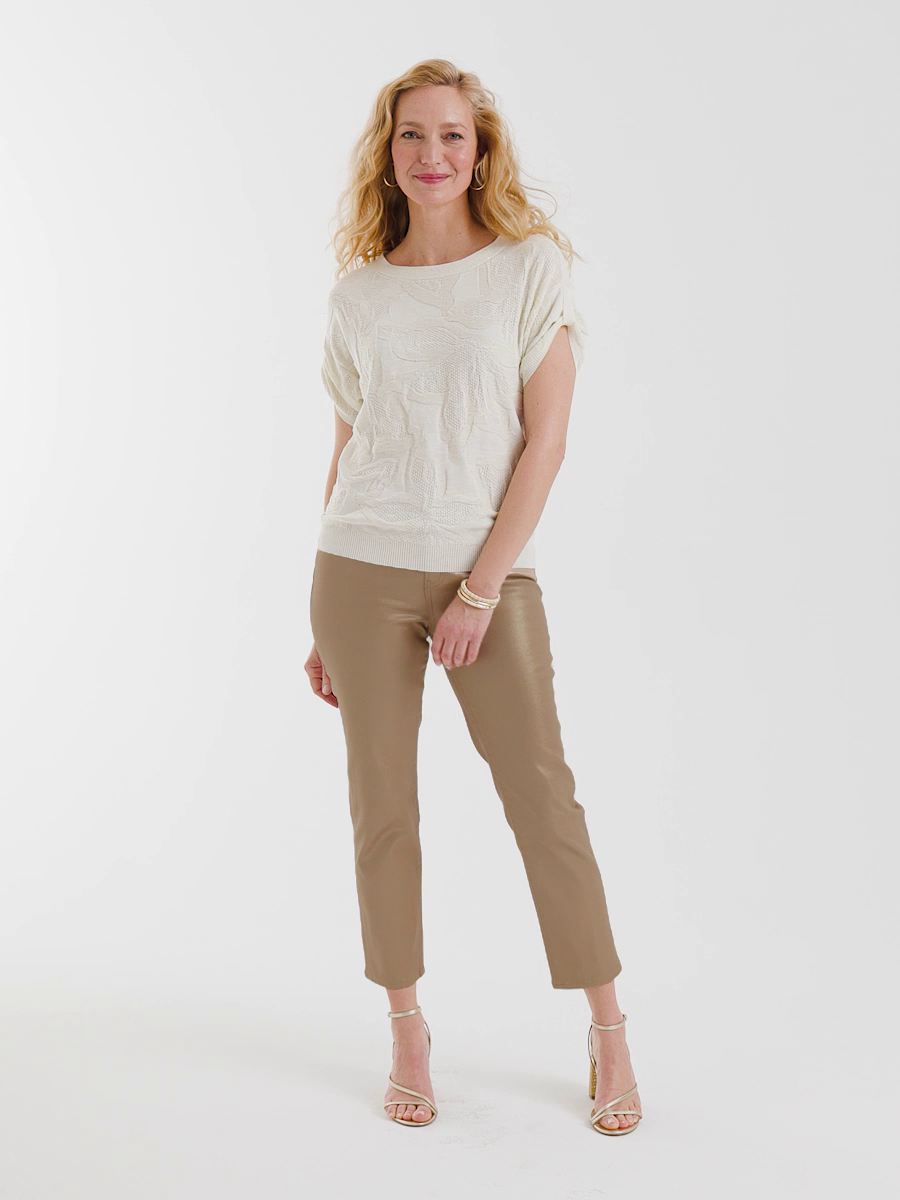 Girlfriend Slim Coated Crop Jeans