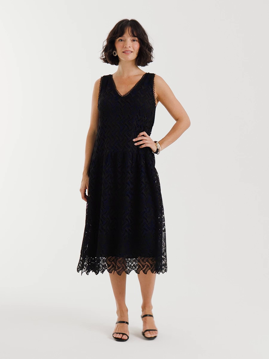 Embroidered Lace Sleeveless Dress