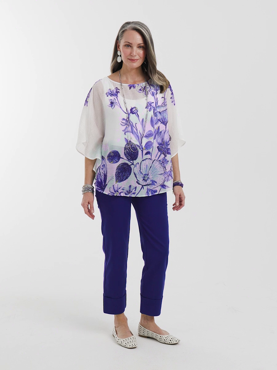 Stretch Sateen Cropped Pants