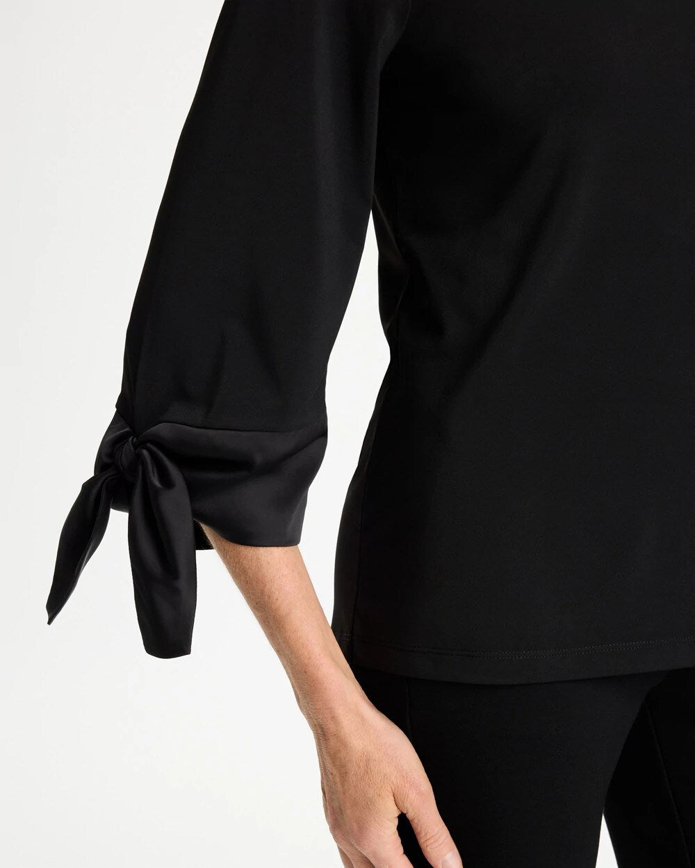 Satin Tie-Sleeve Top