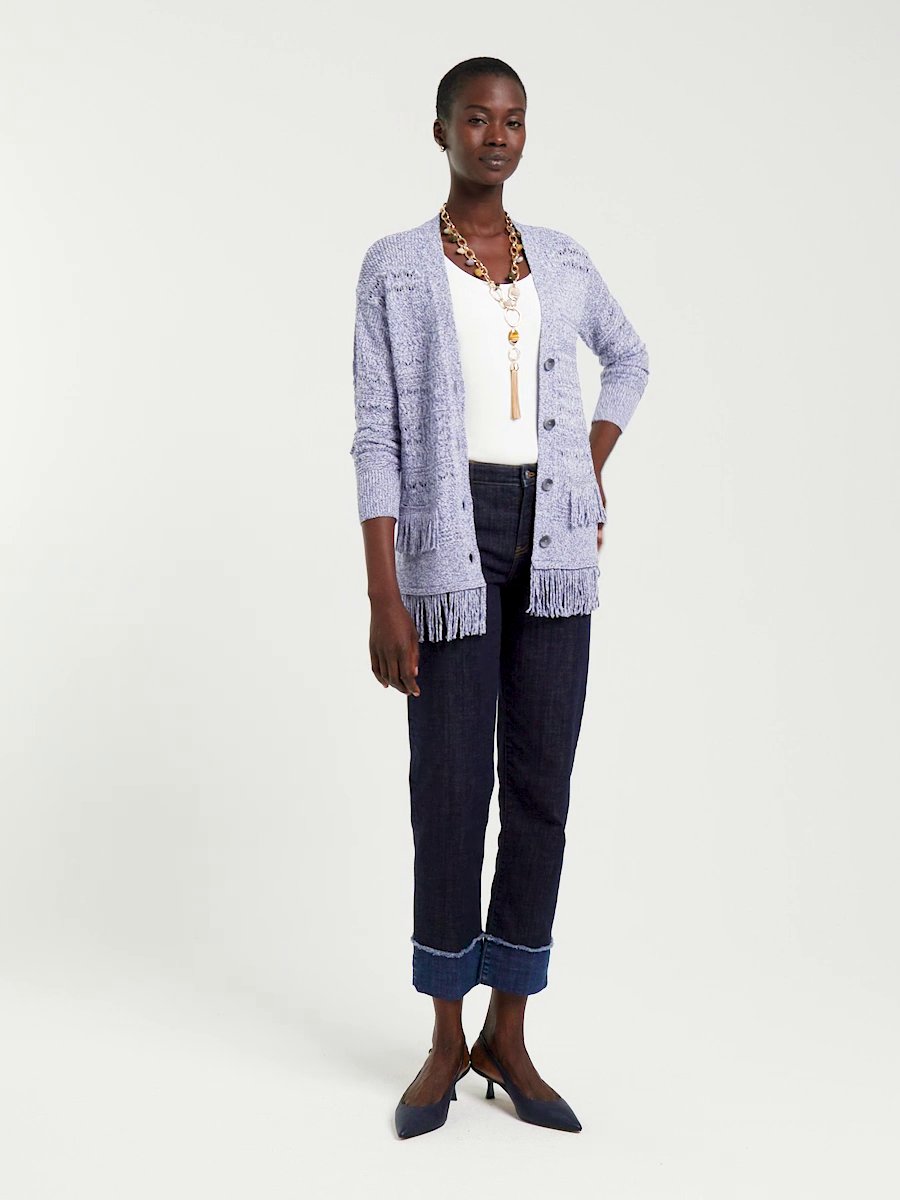 Girlfriend Frayed High-Rise Jeans
