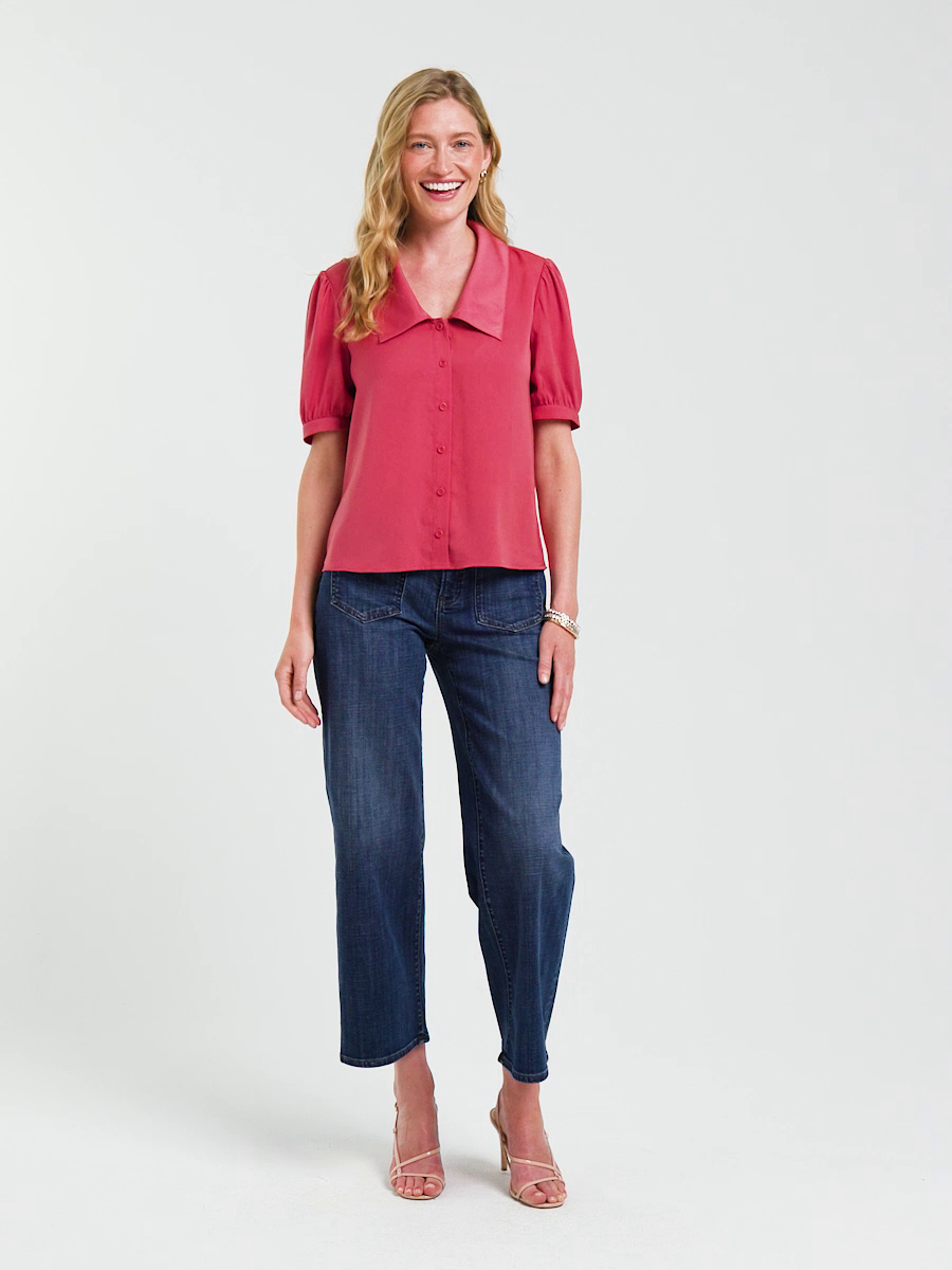 Girlfriend Wide-Leg Crop Jeans