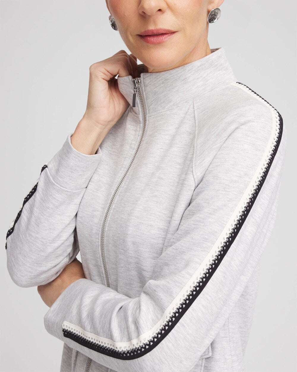 Zenergy Double-Knit Lattice Trim Jacket