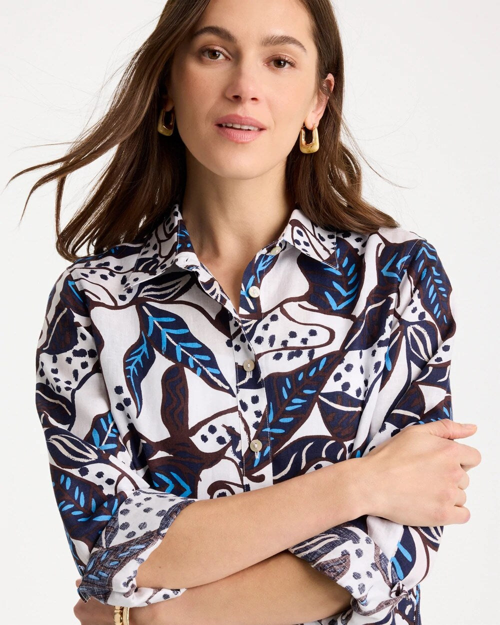 No Iron Linen Forest Fusion Shirt