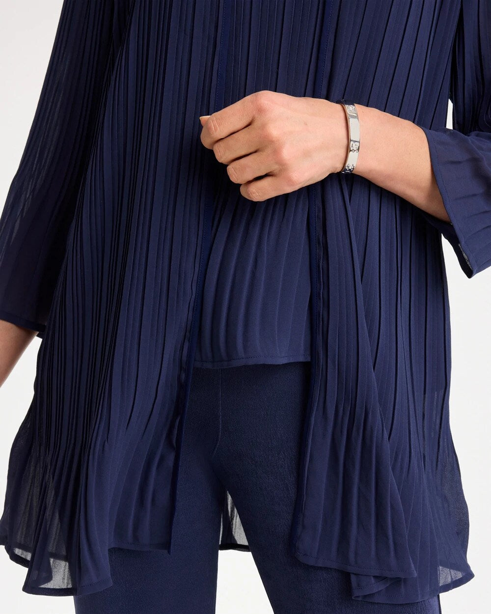 Travelers Pleated Chiffon Cardigan