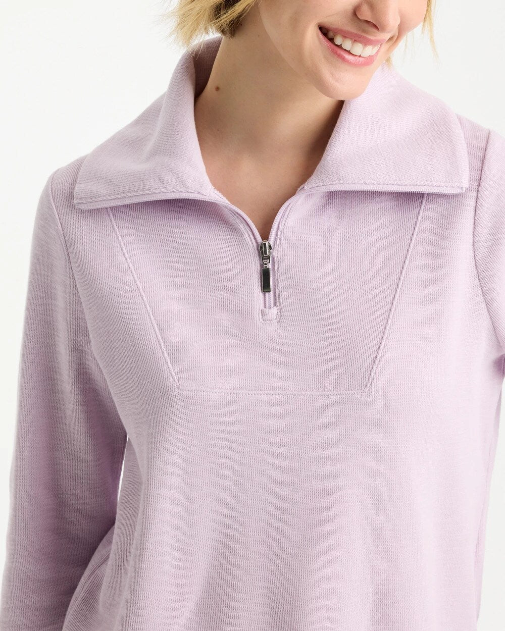 Zenergy Beach Slub Half-Zip Pullover Top