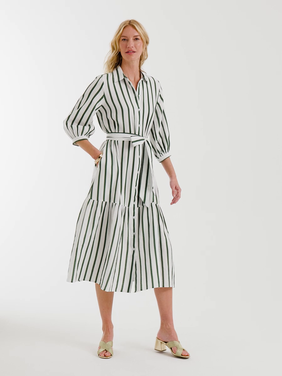 Striped Cotton-Gauze Shirtdress
