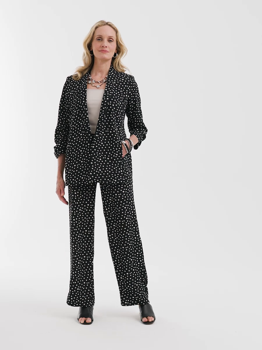 Ruched Sleeve Blazer