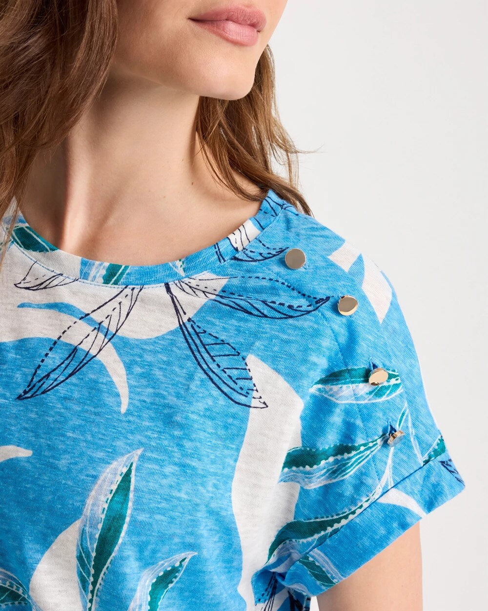 Printed Linen Button Tunic