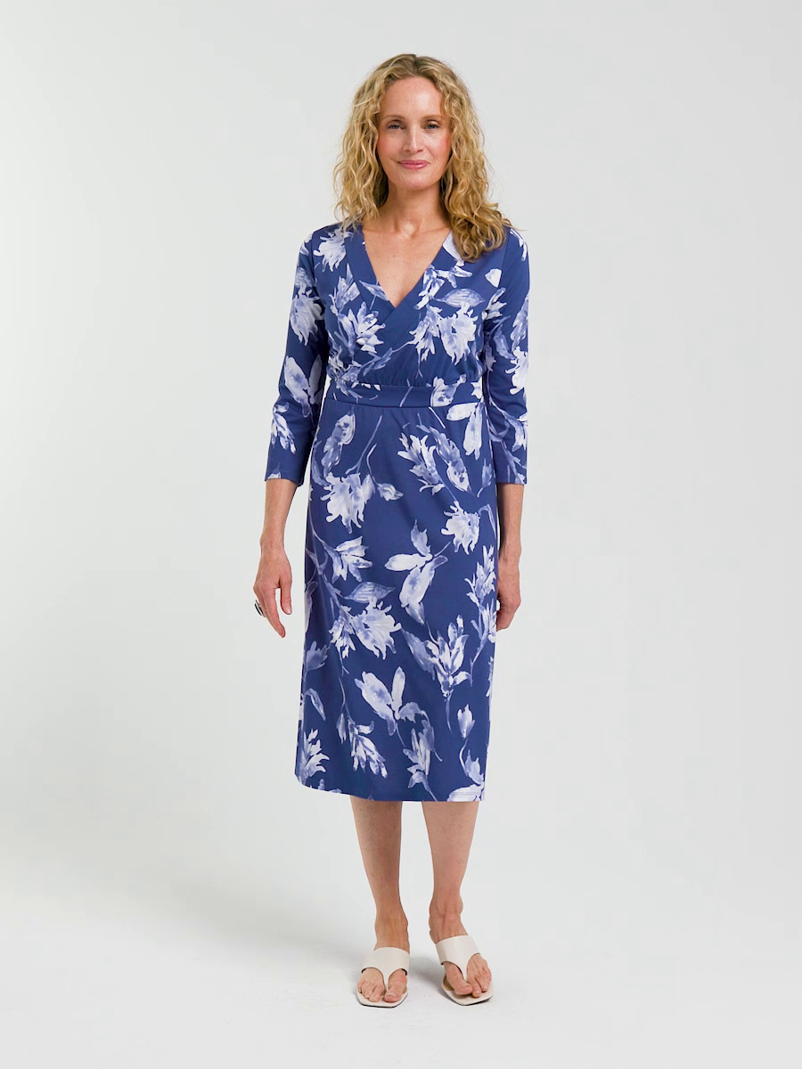 Ponte Surplice Short Dress