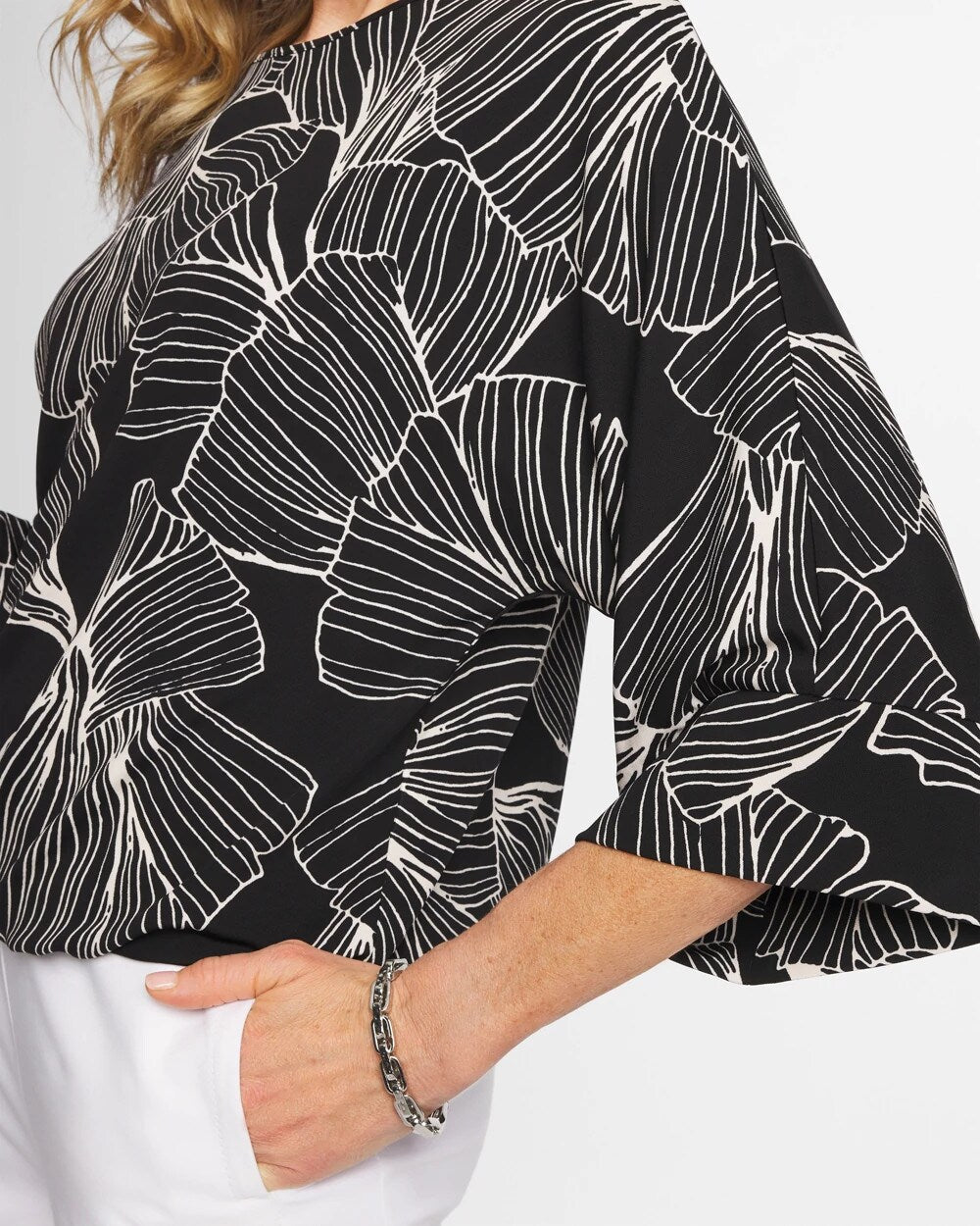 Ginkgo Matte Jersey Bubble Hem Top