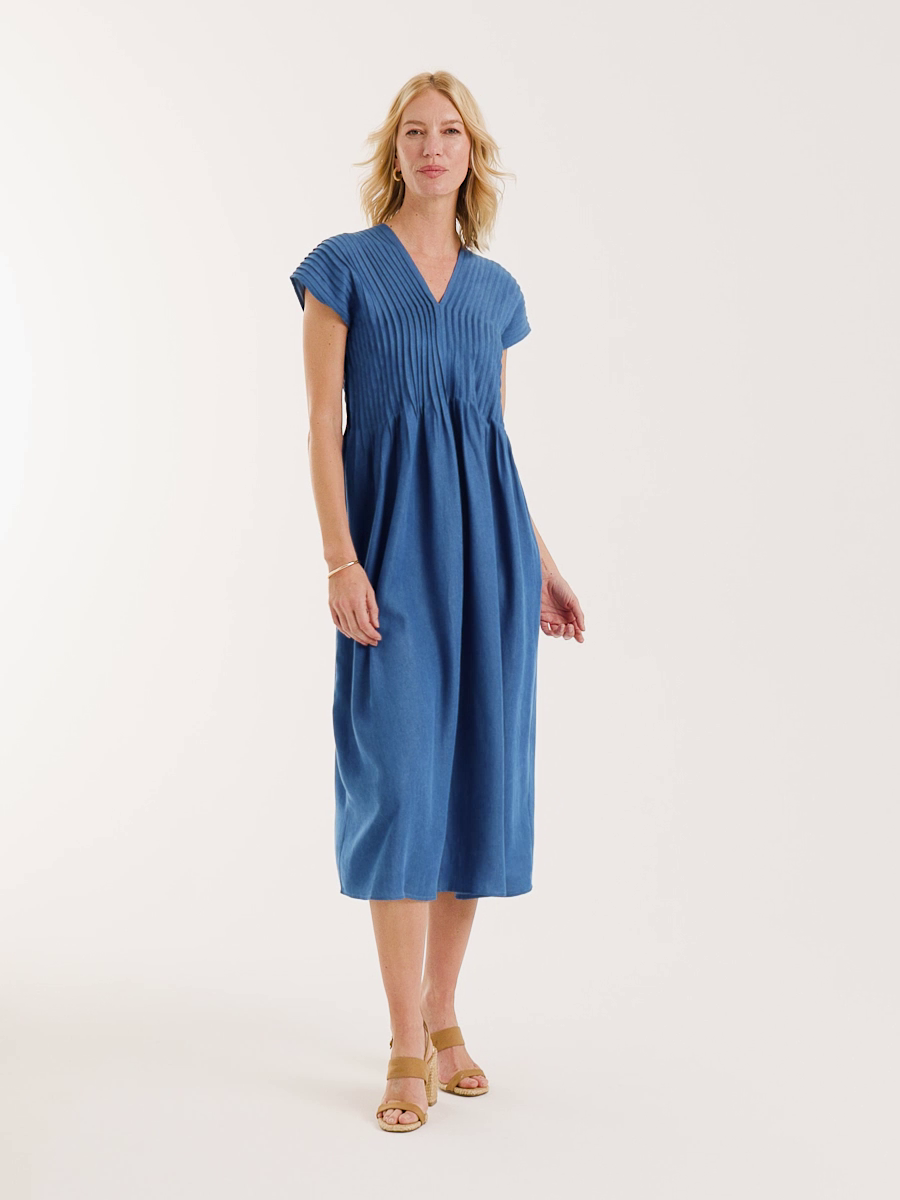 Denim Popover Midi Dress