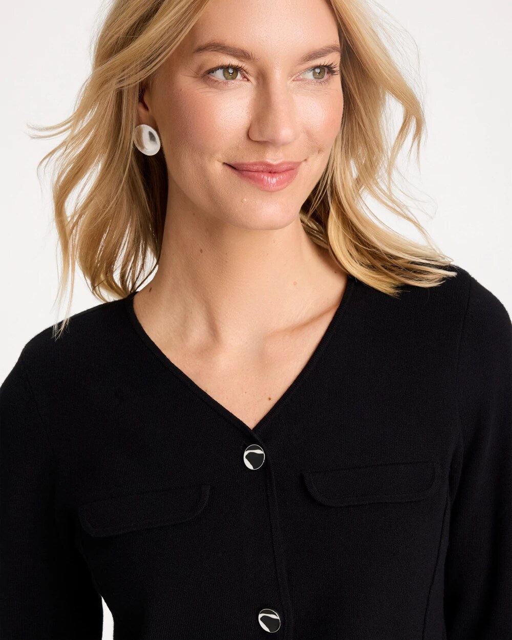V-Neck Sweater Jacket