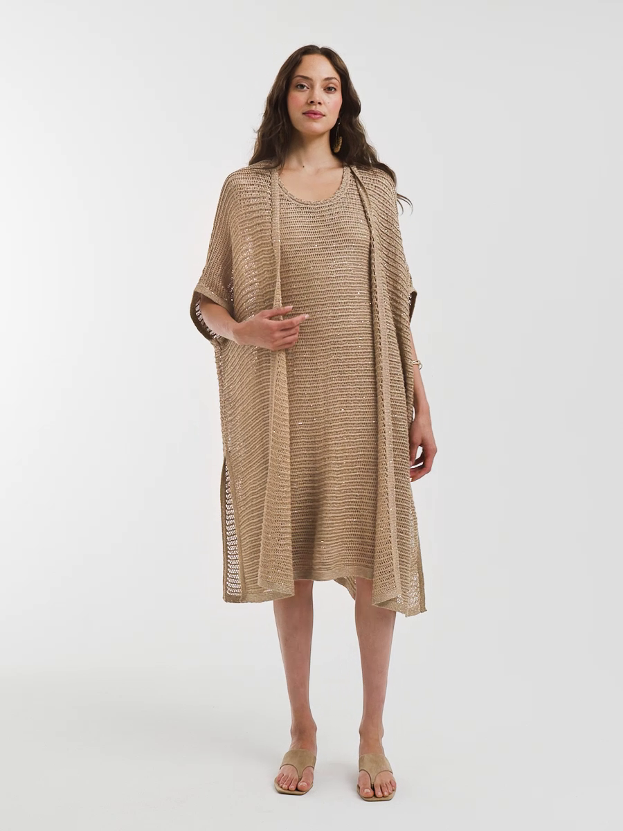 Crochet-Knit Sequins Tank Dress