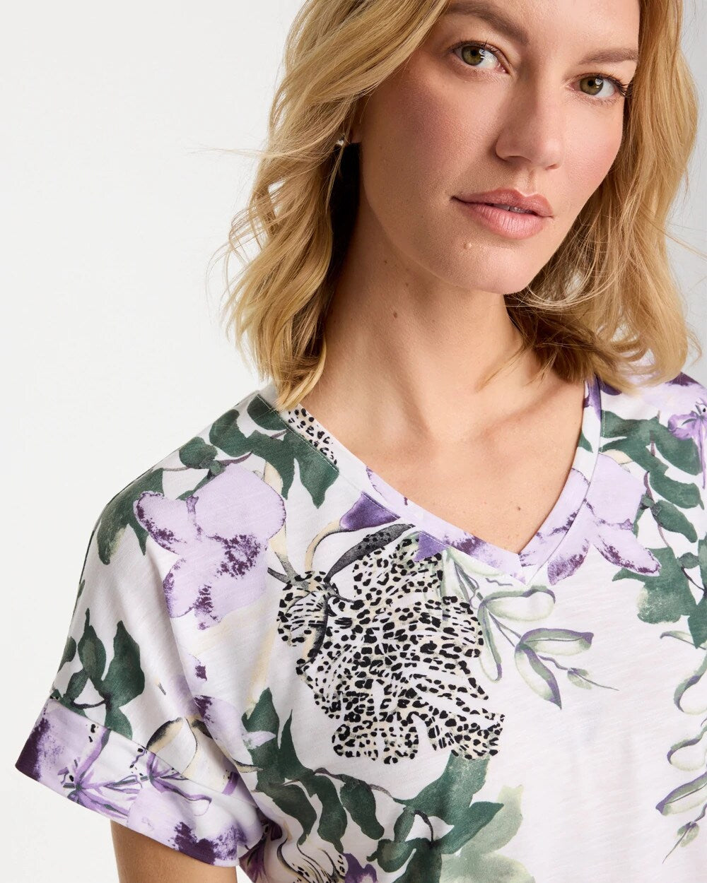 Zenergy Placed Print Drop Shoulder Tee