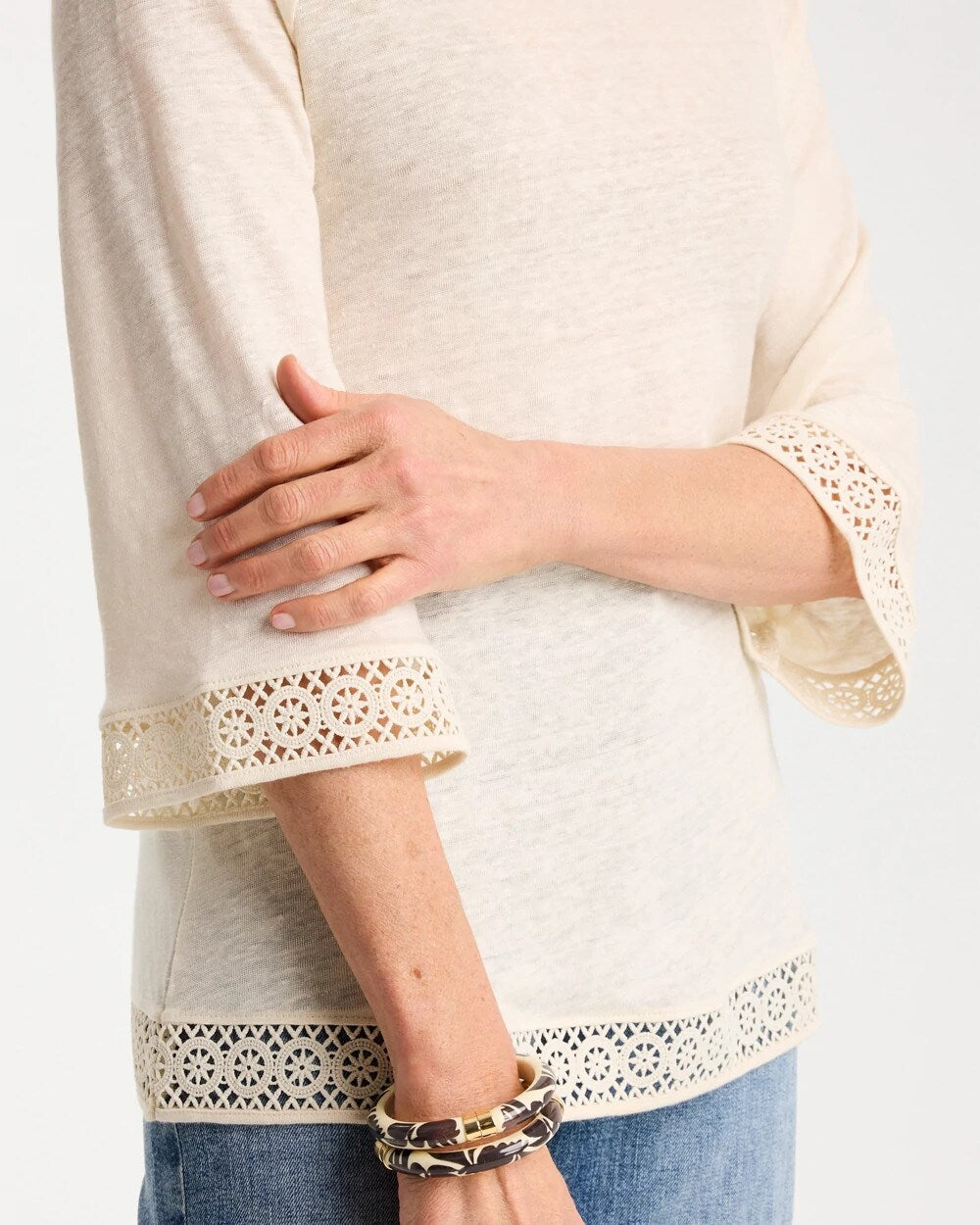 Linen Crochet Lace Tee