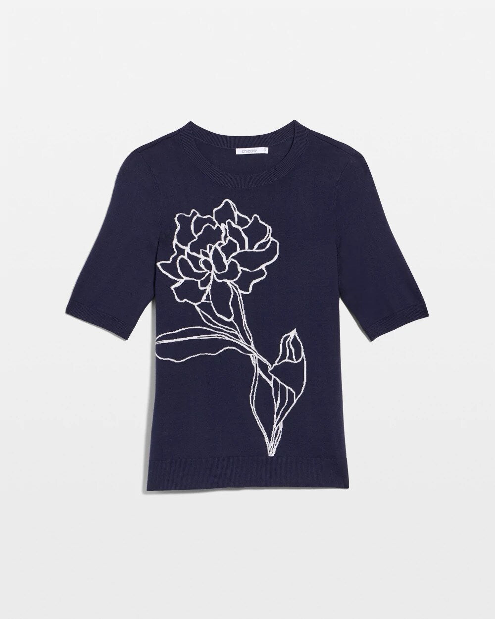 Ella Short-Sleeve Floral Sweater