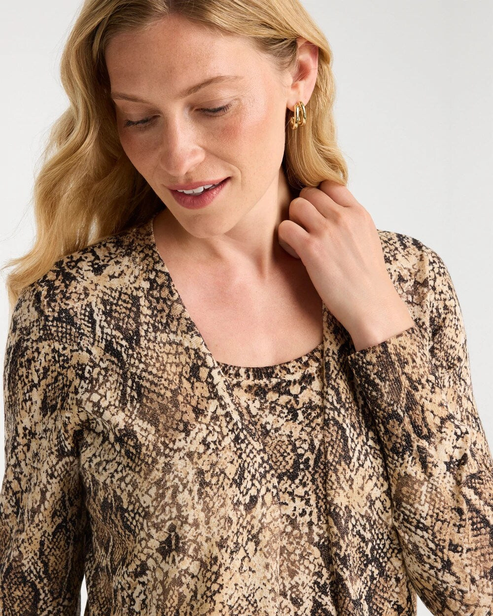 Ella Python Animal Print Cardigan