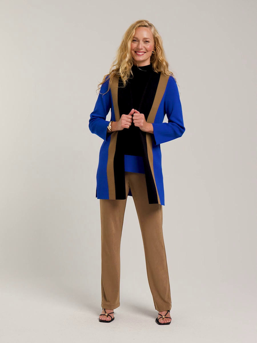 Travelers Collection Colorblock Knit Cardigan