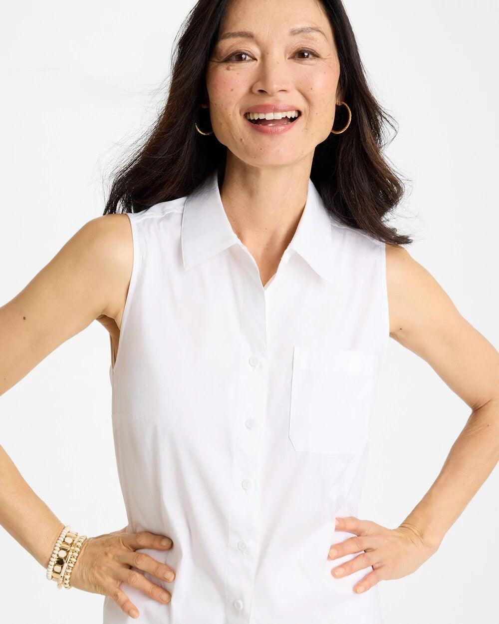 Poplin Cotton Collared Tunic