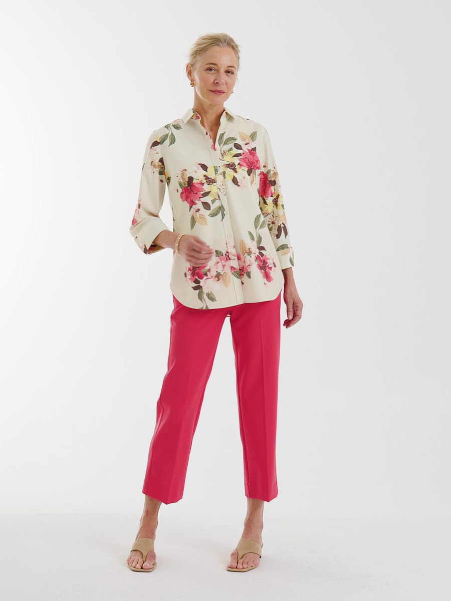 No Iron Printed Stretch Shirt