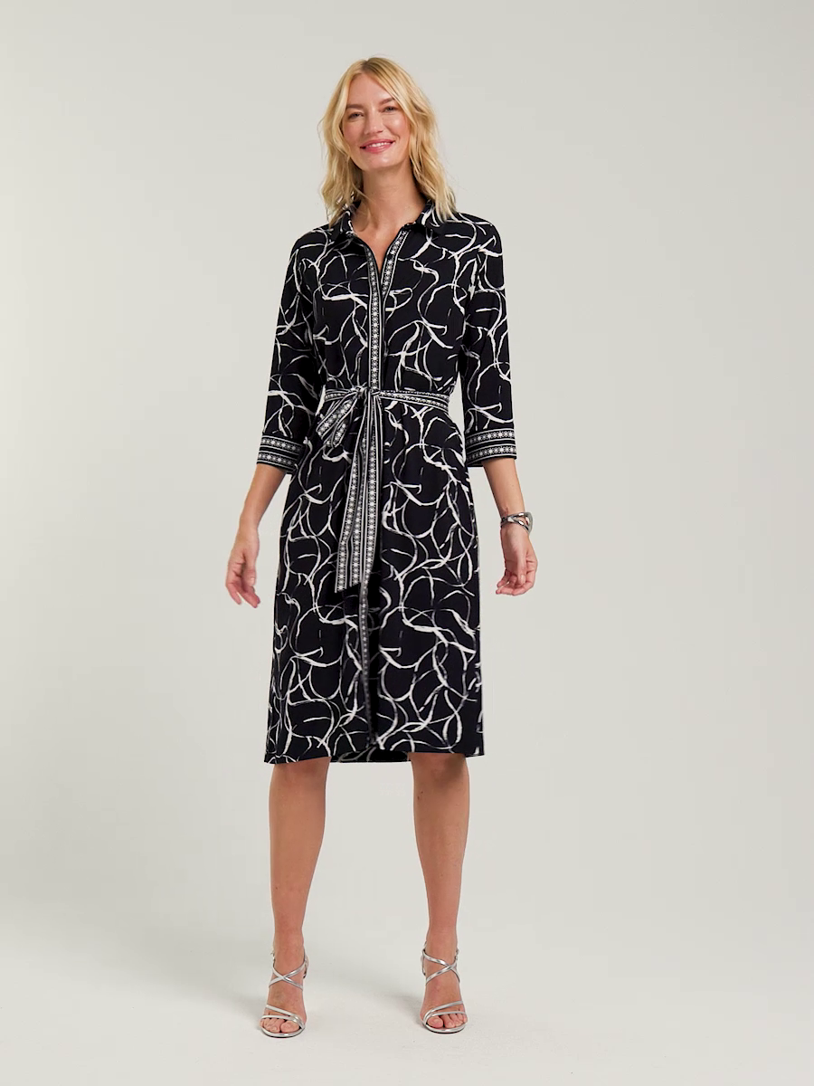 Ponte Printed Shirtdress