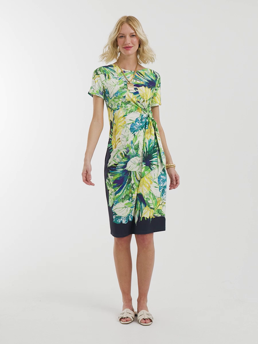 Twist-Front Knit Dress