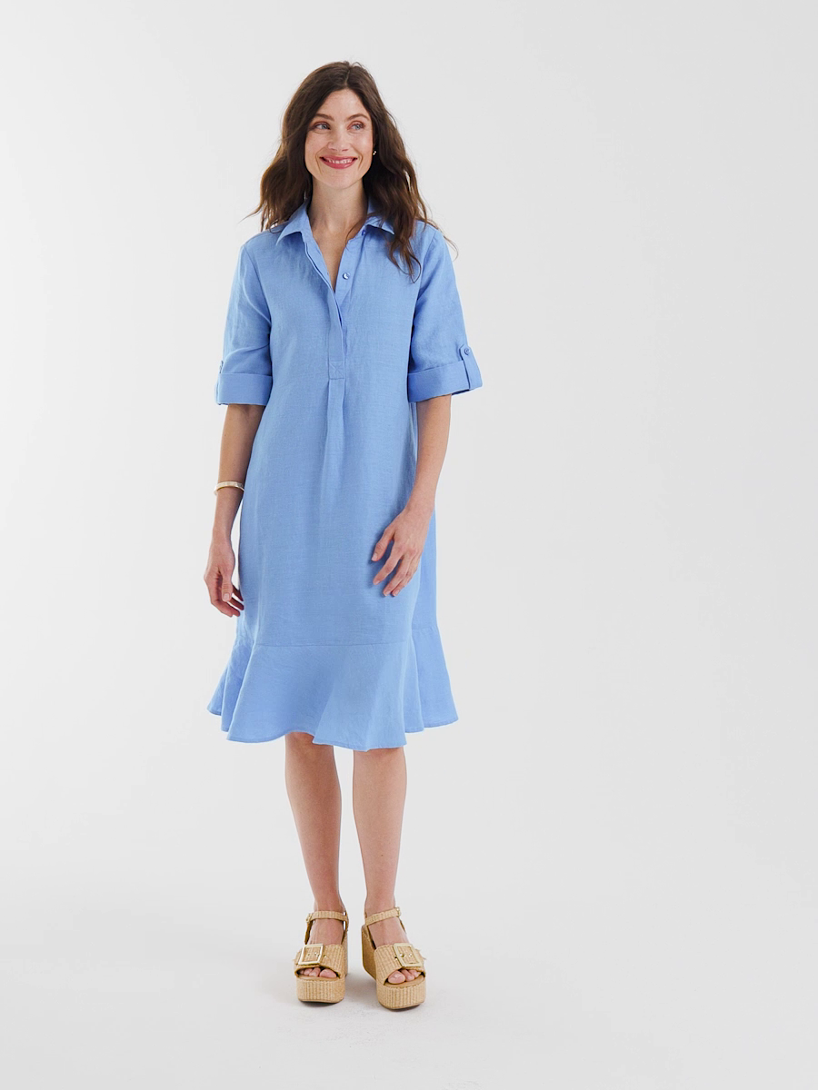 Linen Flounce Dress