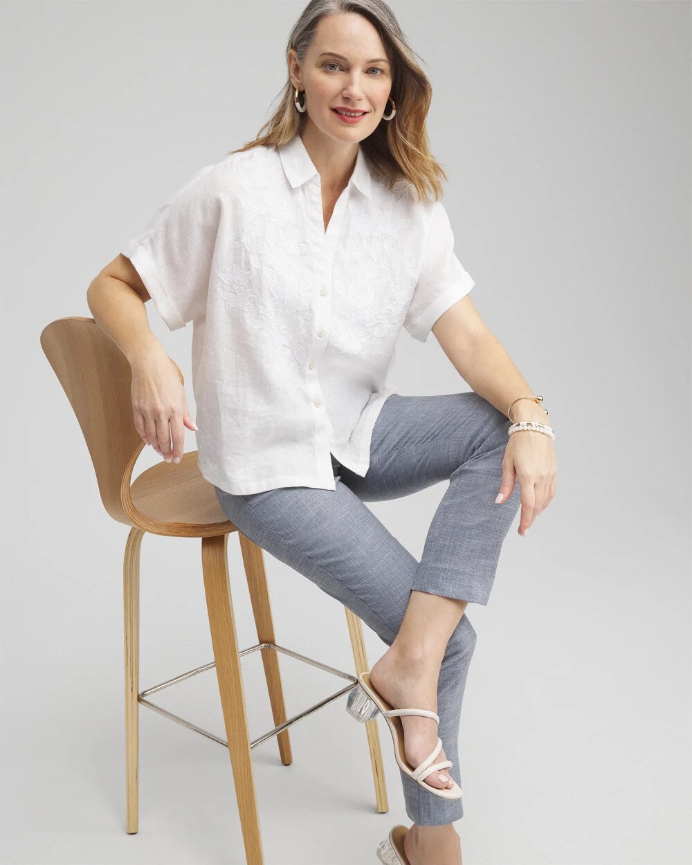 Brigitte Heather Print Ankle Pants
