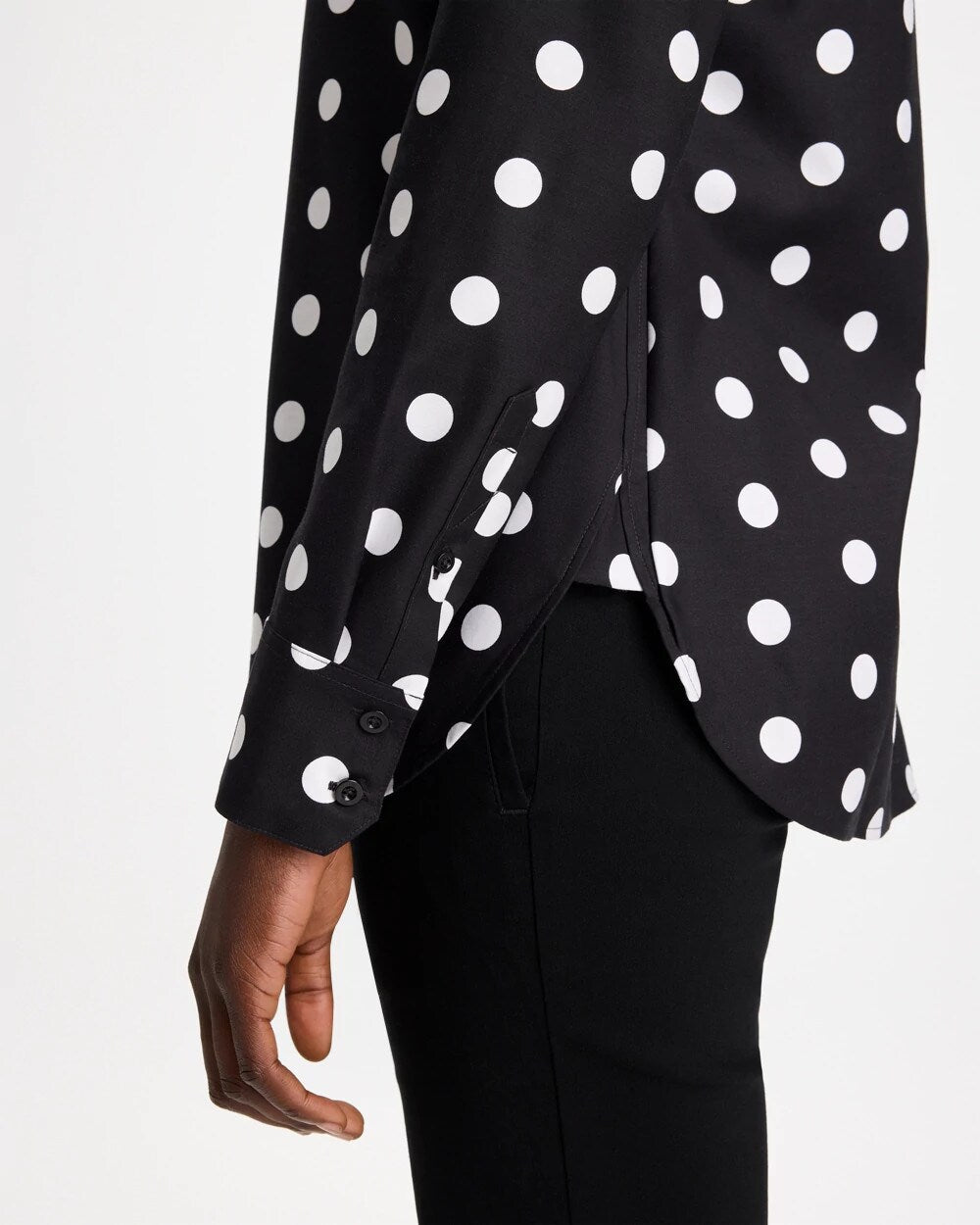 No Iron Stretch Polka Dot Shirt