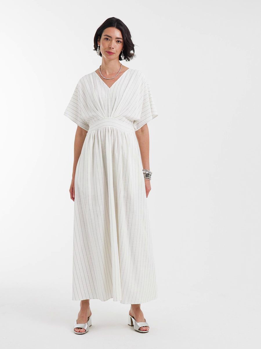 Metallic Striped Maxi Dress