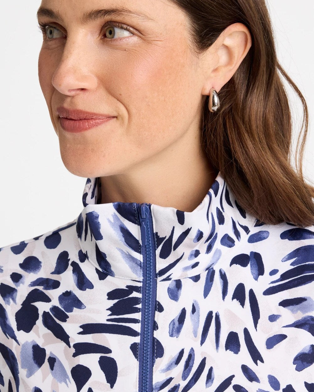 Zenergy UPF Printed Half Zip Polo