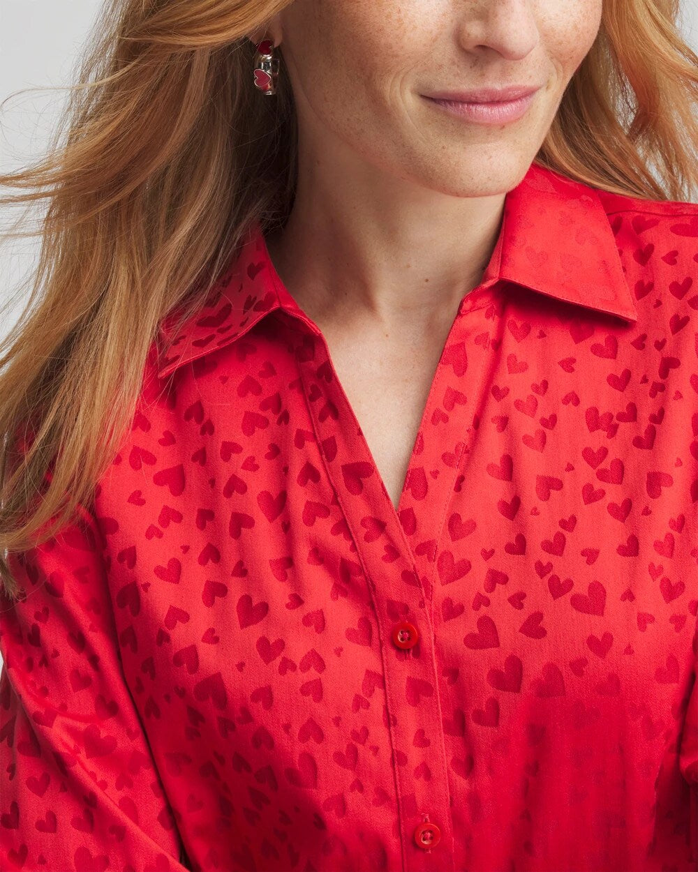 No Iron Valentine's Day Tie-Front Top