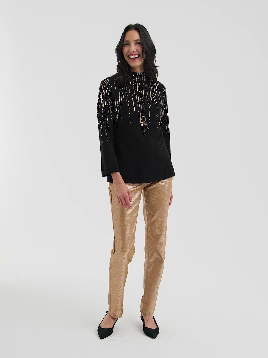 Ombr¨¦ Sequin Pullover Sweater