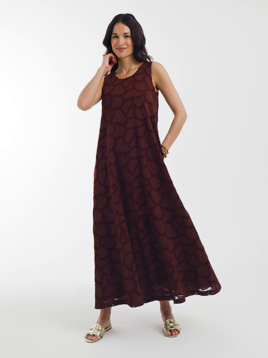 Eyelet Cutout Maxi Tank Dress