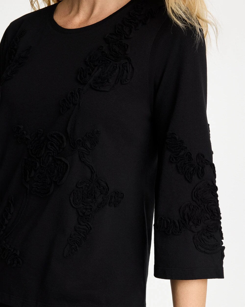 Soutache Elbow Sleeve Tee