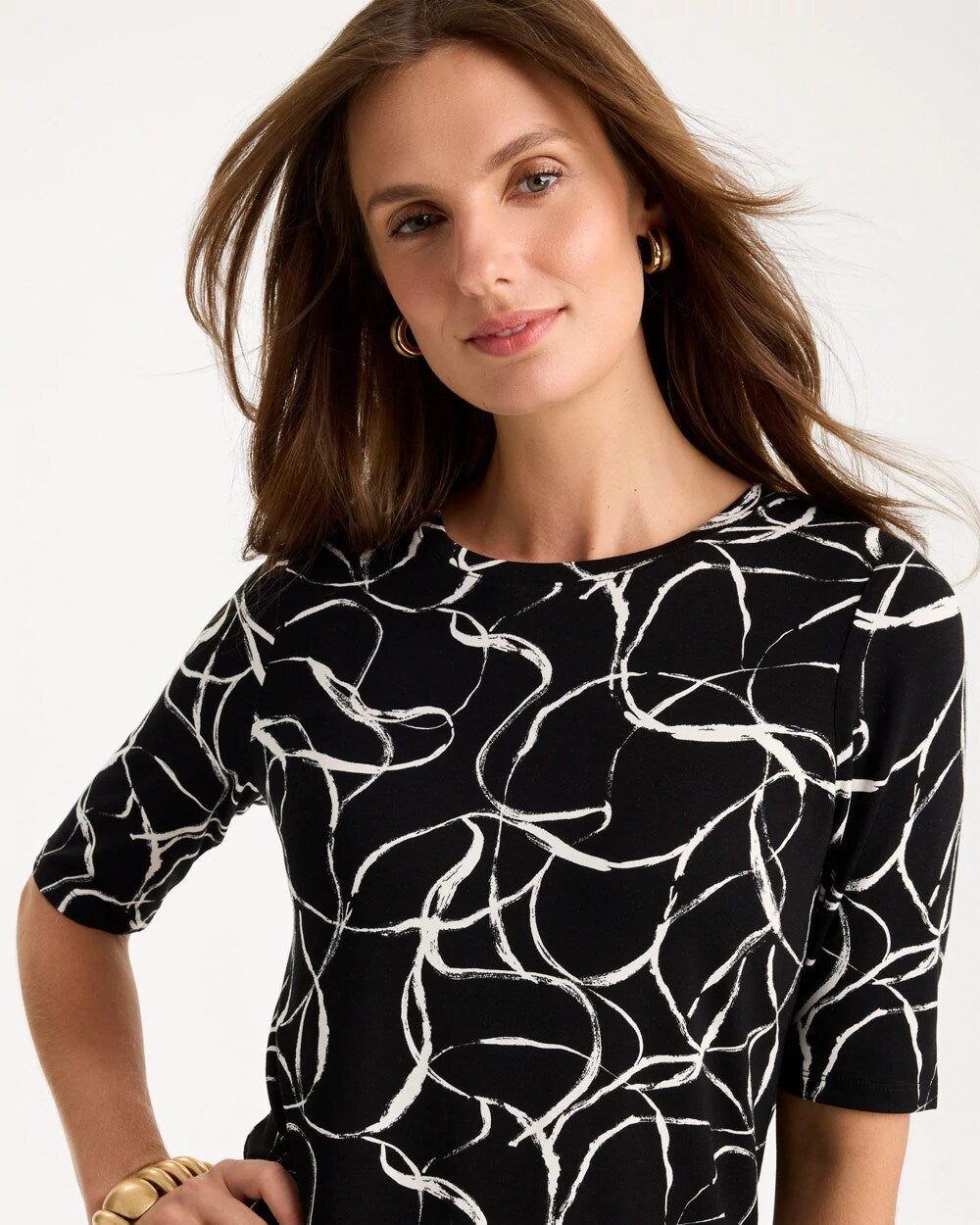 Abstract Touch of Cool Elbow-sleeve Layering Tee