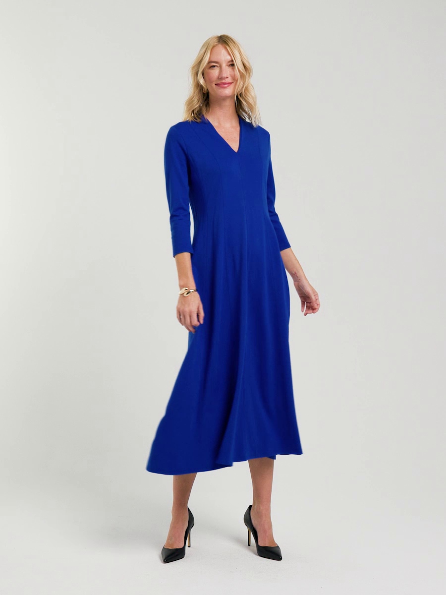 Ponte Seamed Midi Dress