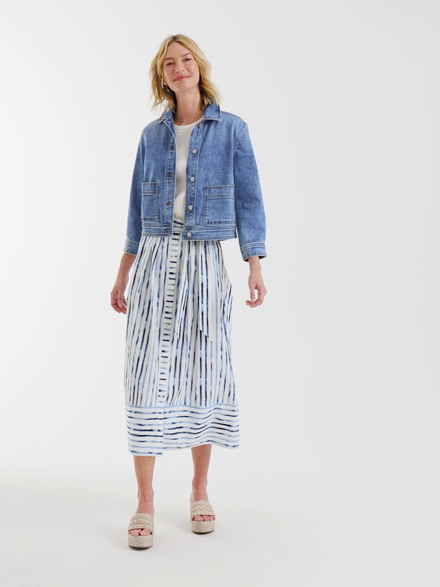 Palermo Striped Tie-Front Skirt
