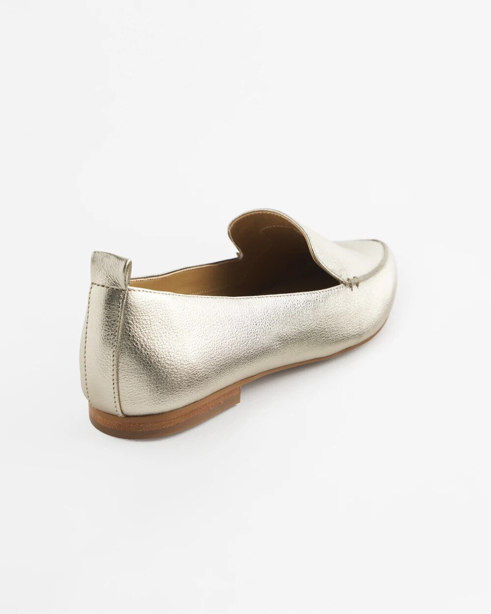 Gold Metallic Leather Loafer