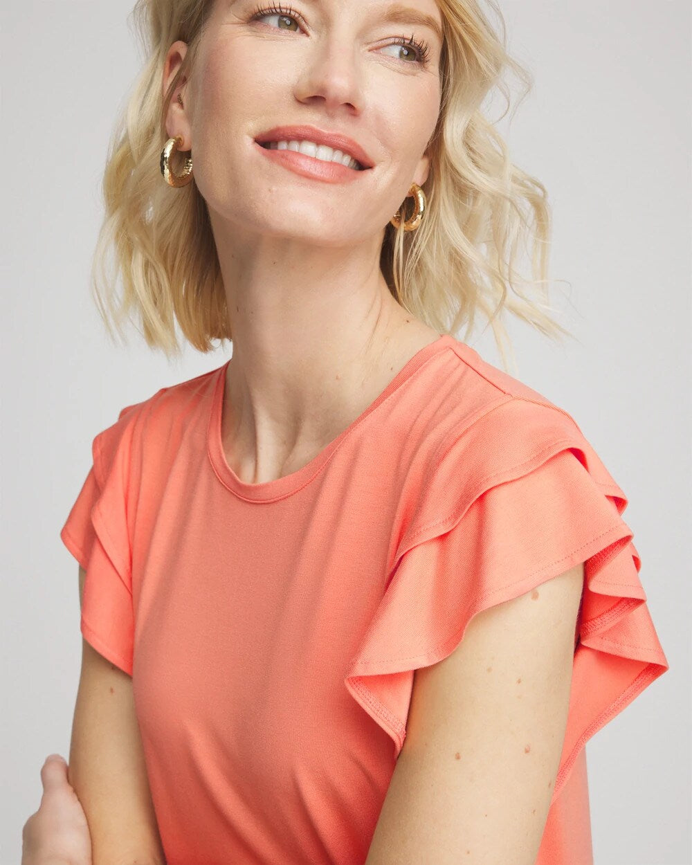 Touch of Cool Flutter Sleeve Tee