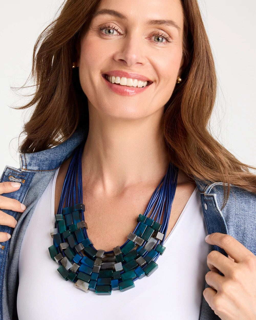 Chico's Originals Resin Square Corded Necklace
