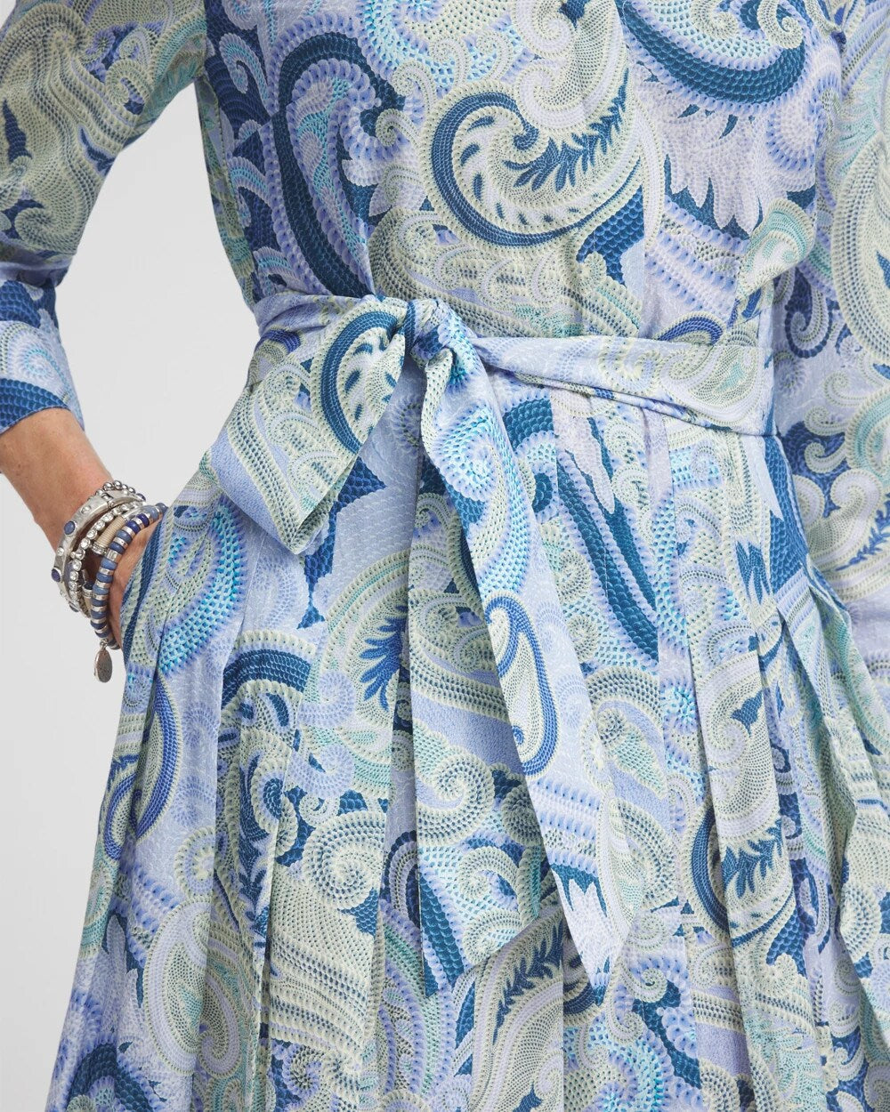 Cotton Voile Pleated-Hem Shirtdress