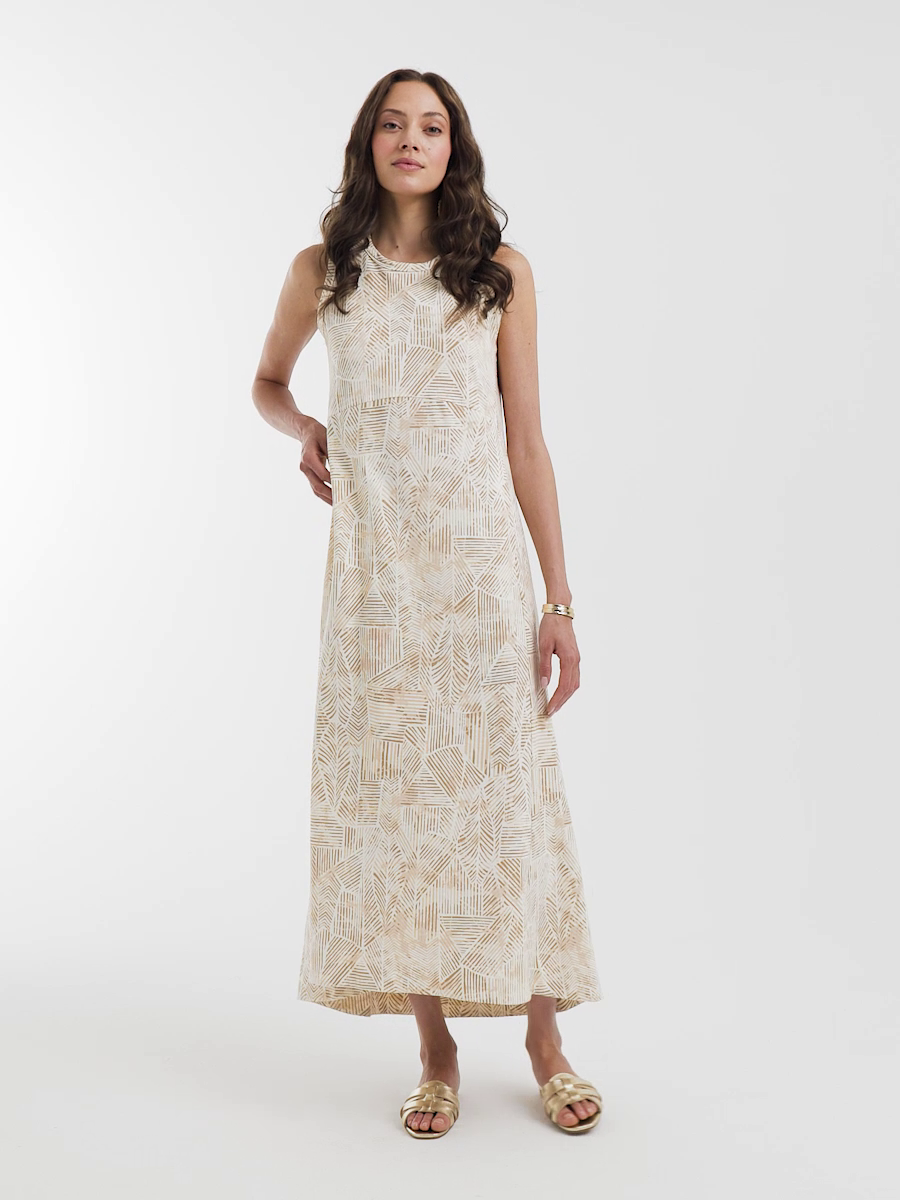 Printed Sleeveless Midi Tank Dress