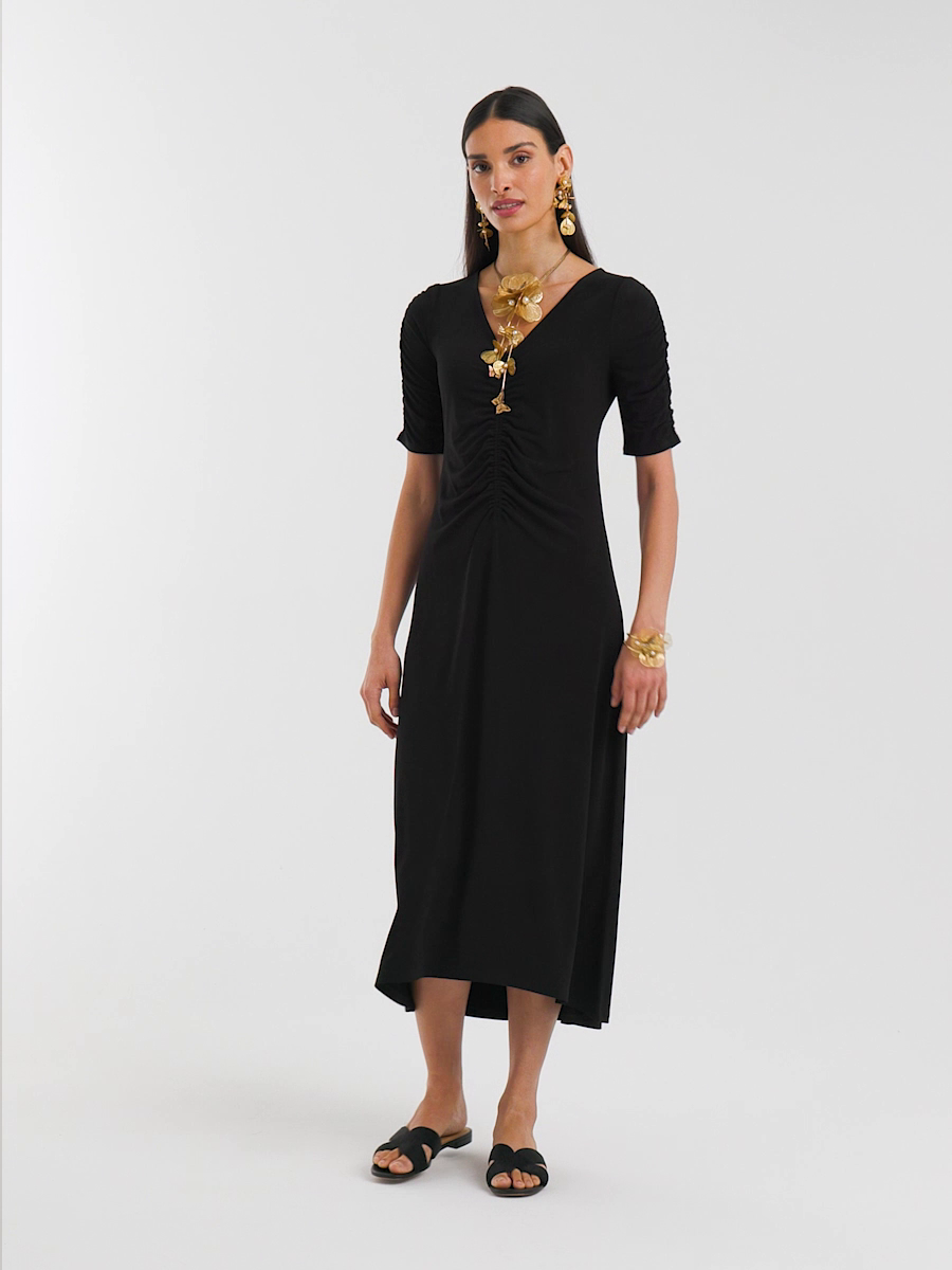 Ruched Jersey Midi Dress