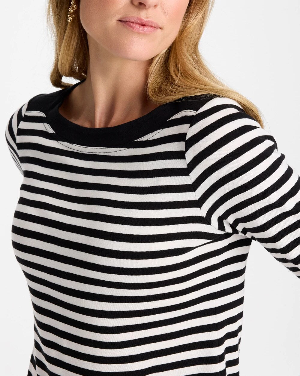 Striped Pima Cotton Boatneck Tee