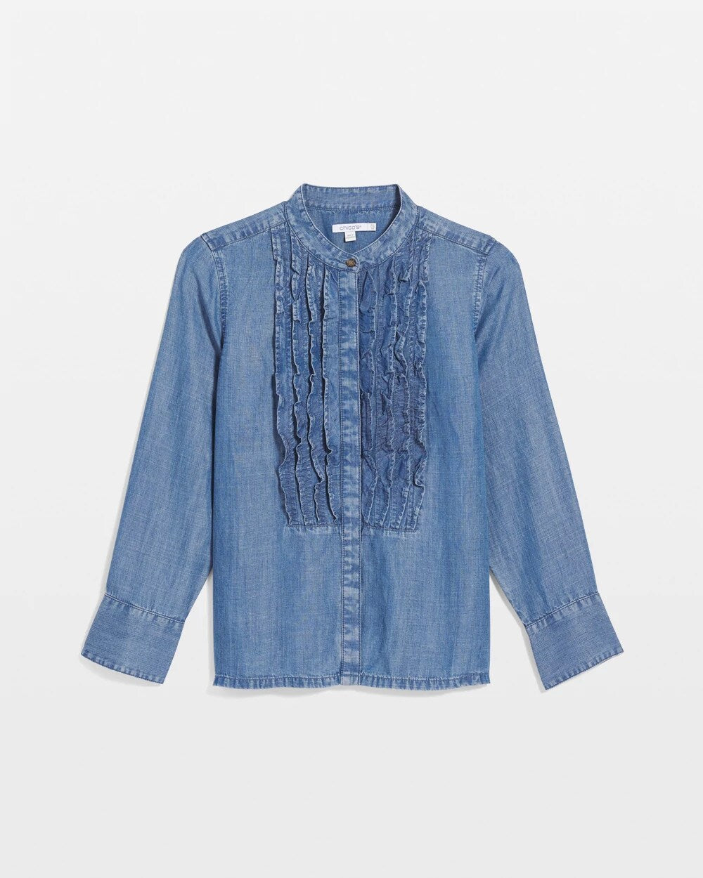 Tencel Ruffle Front Shirt