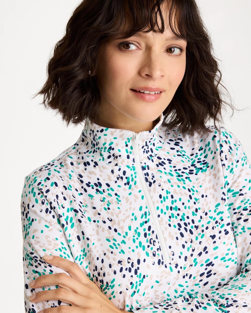 Zenergy UPF Dots Pullover Half Zip Top