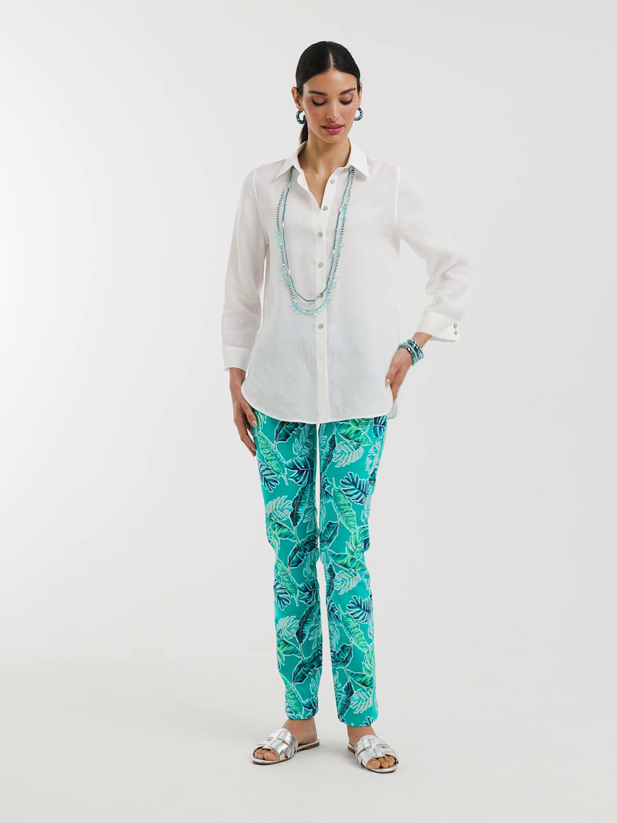 Brigitte Tropical Slim Leg Pants