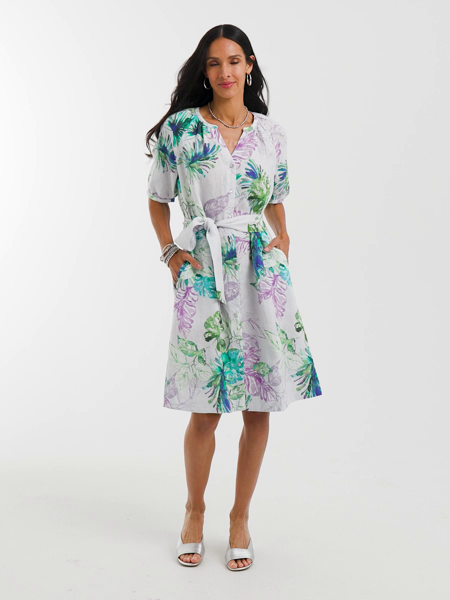 Floral Linen Shirtdress